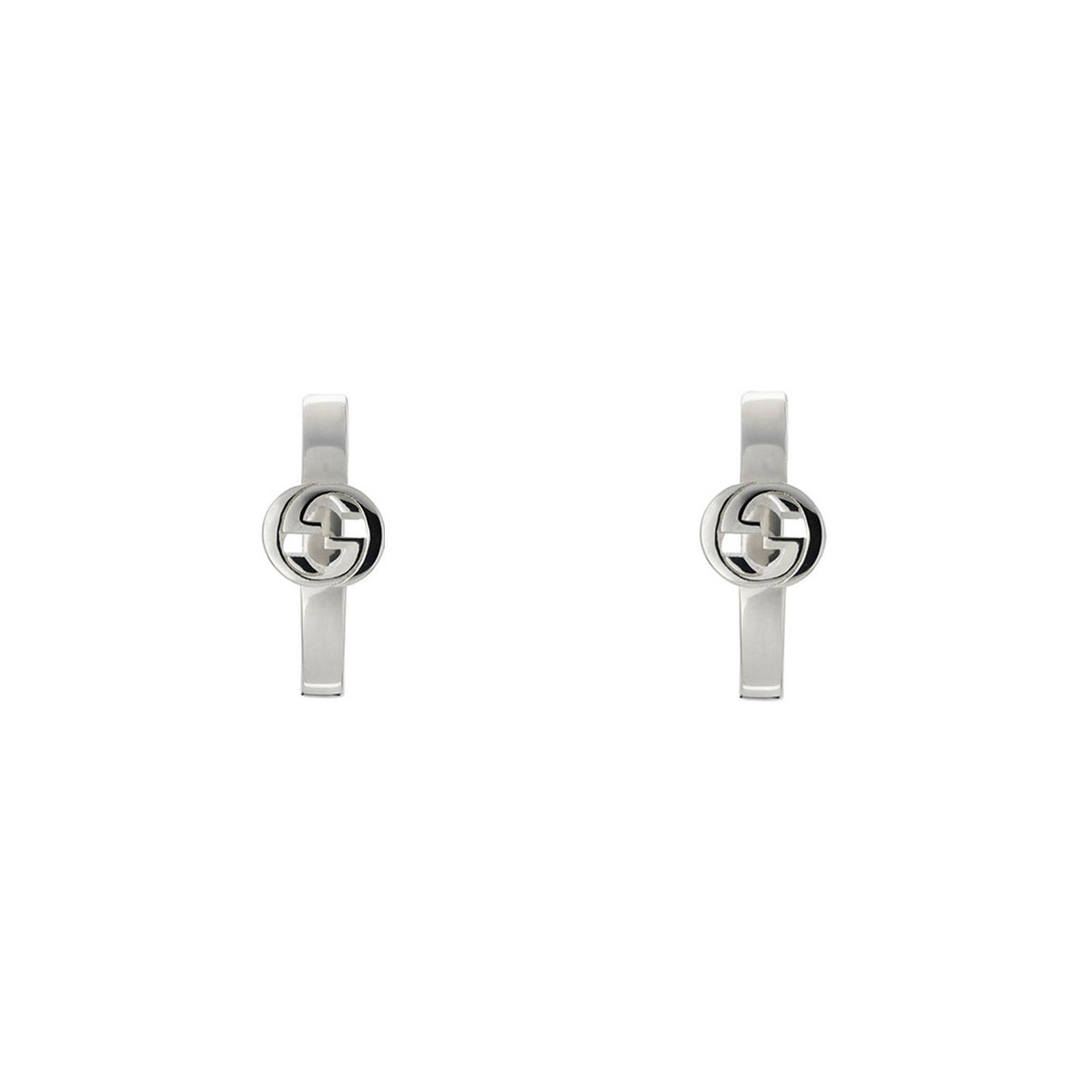 Gucci Interlocking Silver Hoop Earrings simple Pursuit