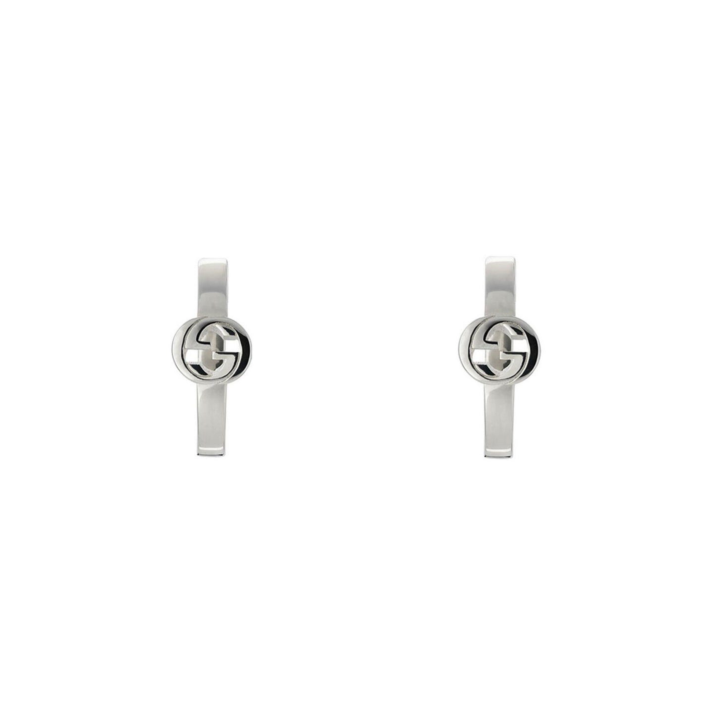 Gucci Interlocking Silver Hoop Earrings simple Pursuit