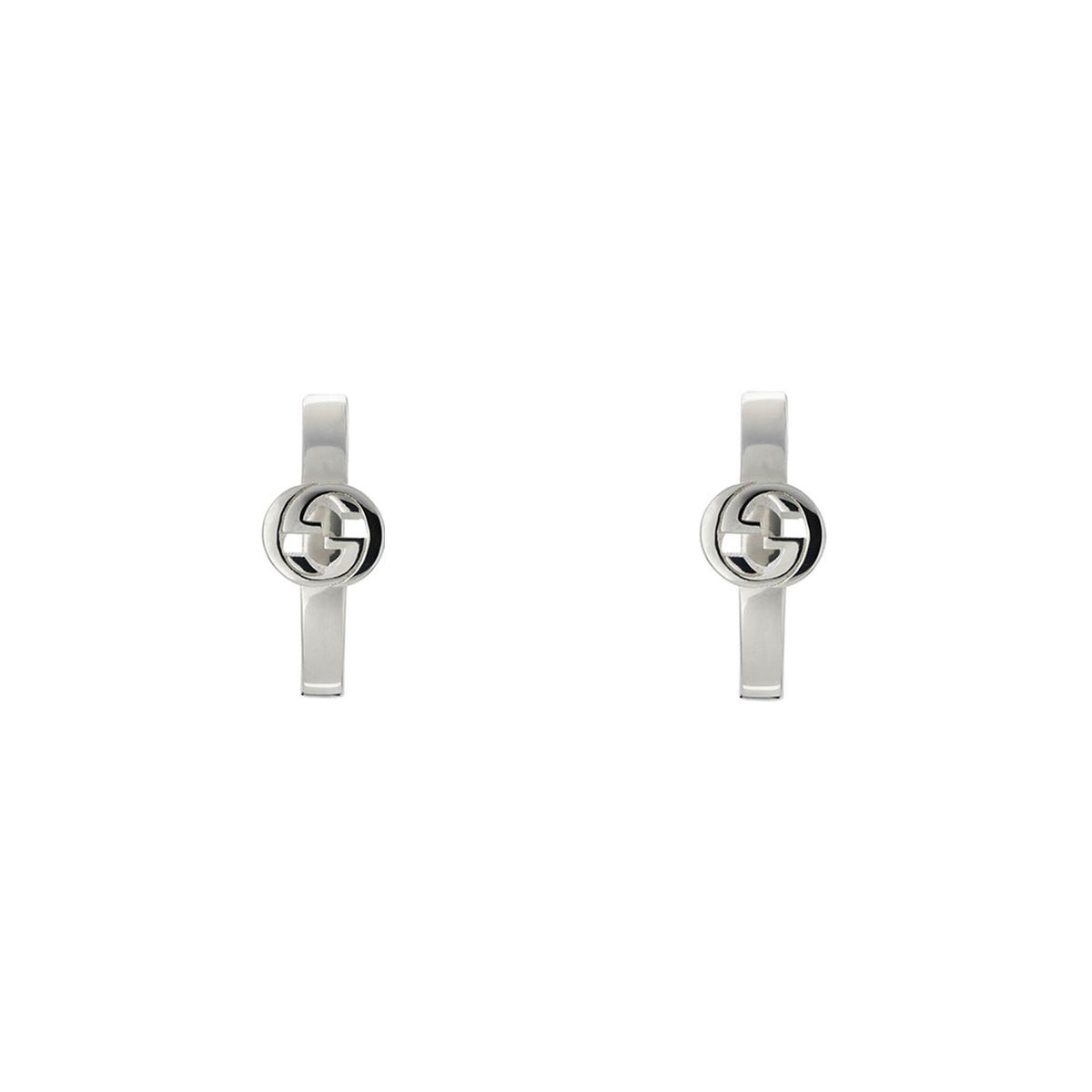 Gucci Interlocking Silver Hoop Earrings simple Pursuit