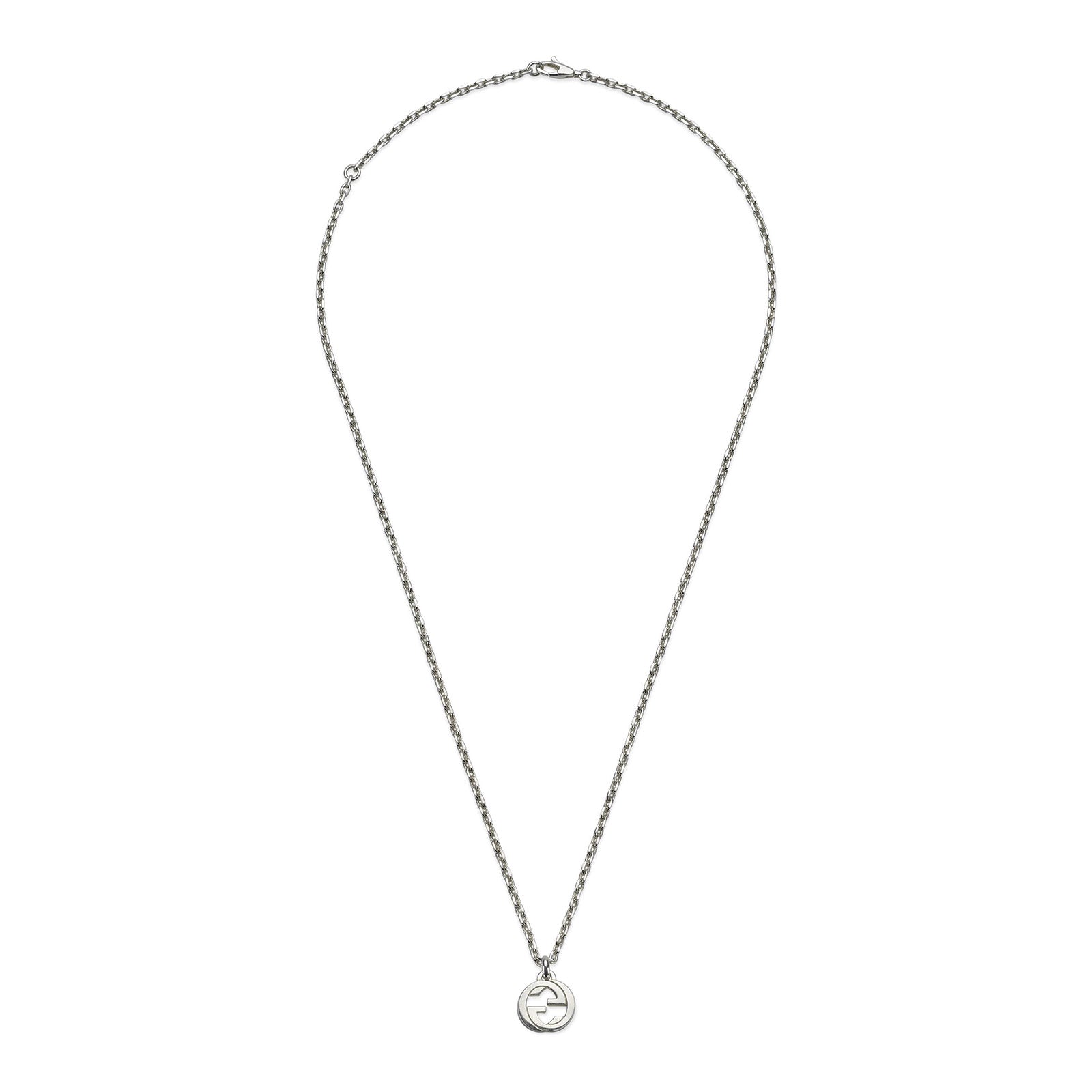 Gucci Interlocking Silver Pendant Necklace simple Pursuit