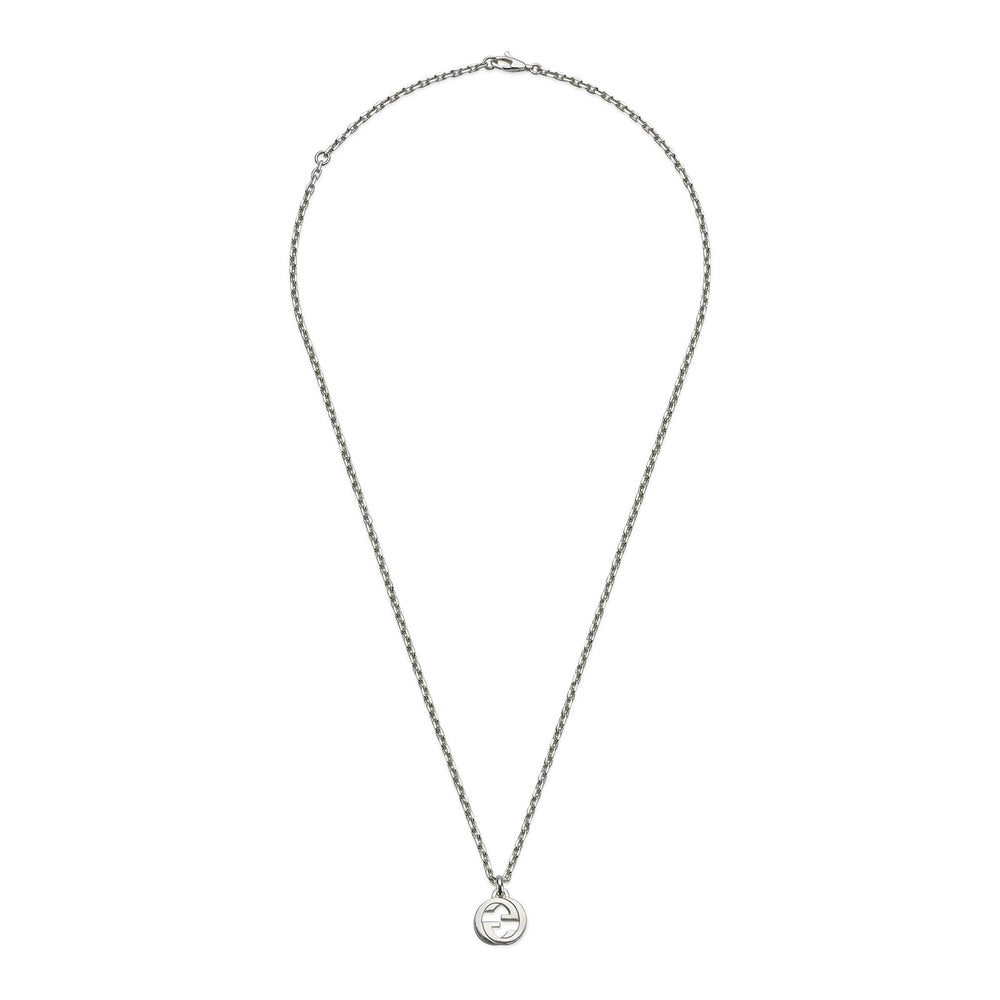 Gucci Interlocking Silver Pendant Necklace simple Pursuit