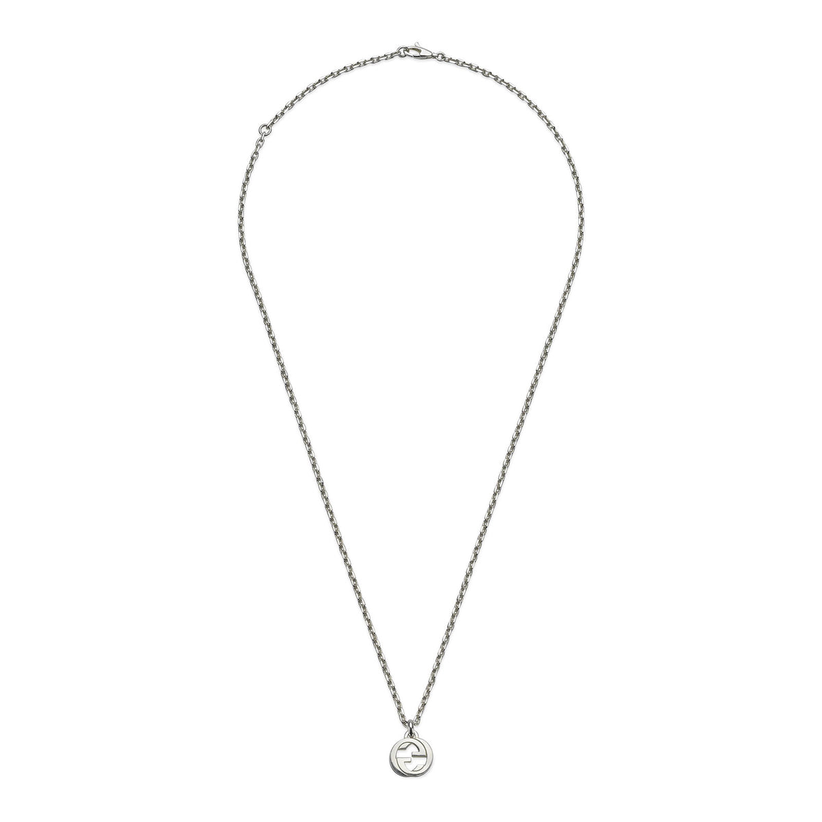 Gucci Interlocking Silver Pendant Necklace simple Pursuit