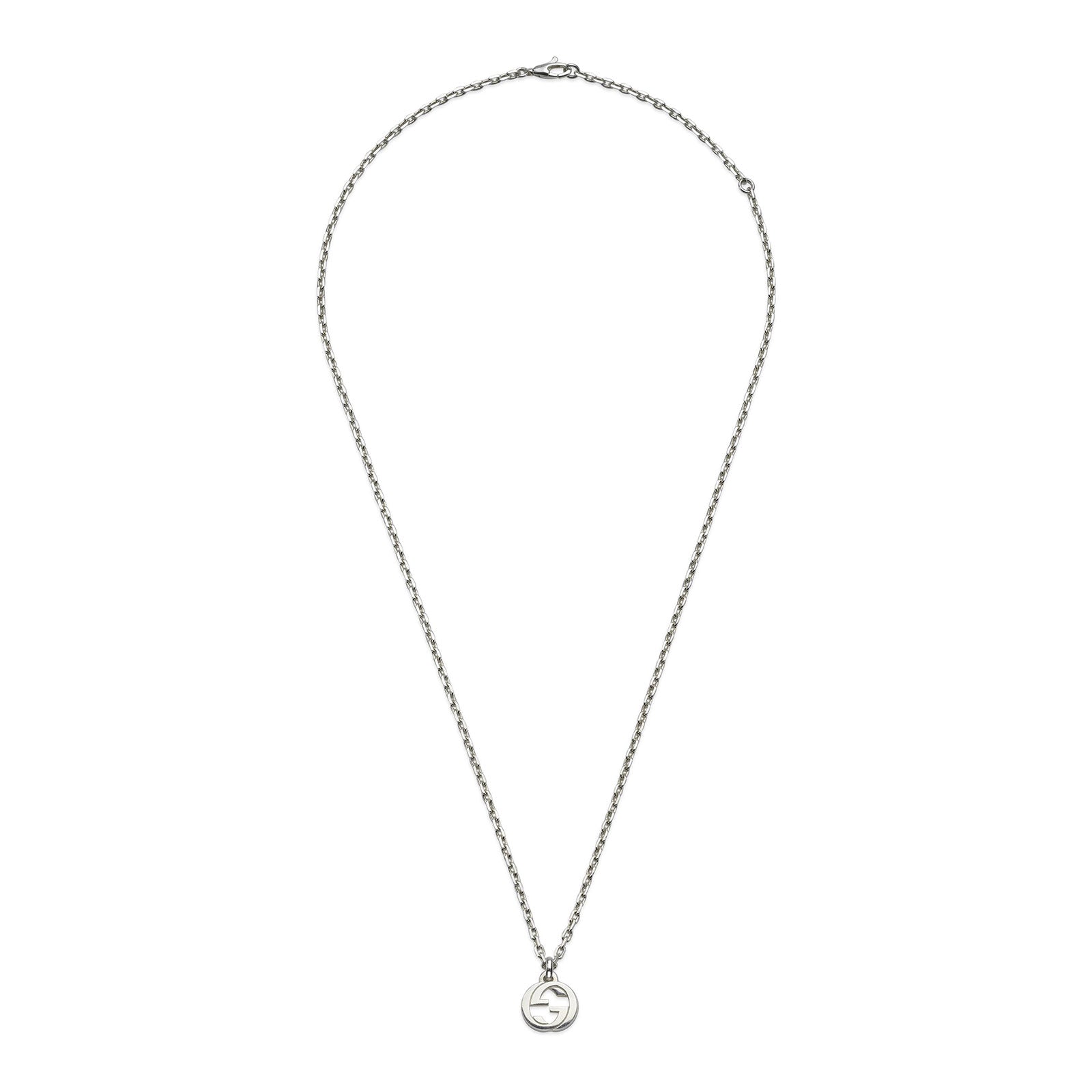Gucci Interlocking Silver Pendant Necklace simple Pursuit
