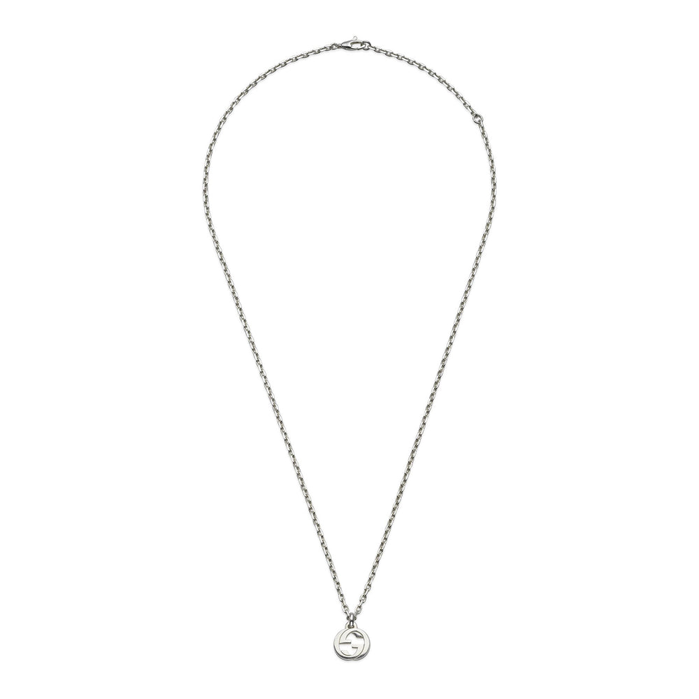 Gucci Interlocking Silver Pendant Necklace simple Pursuit
