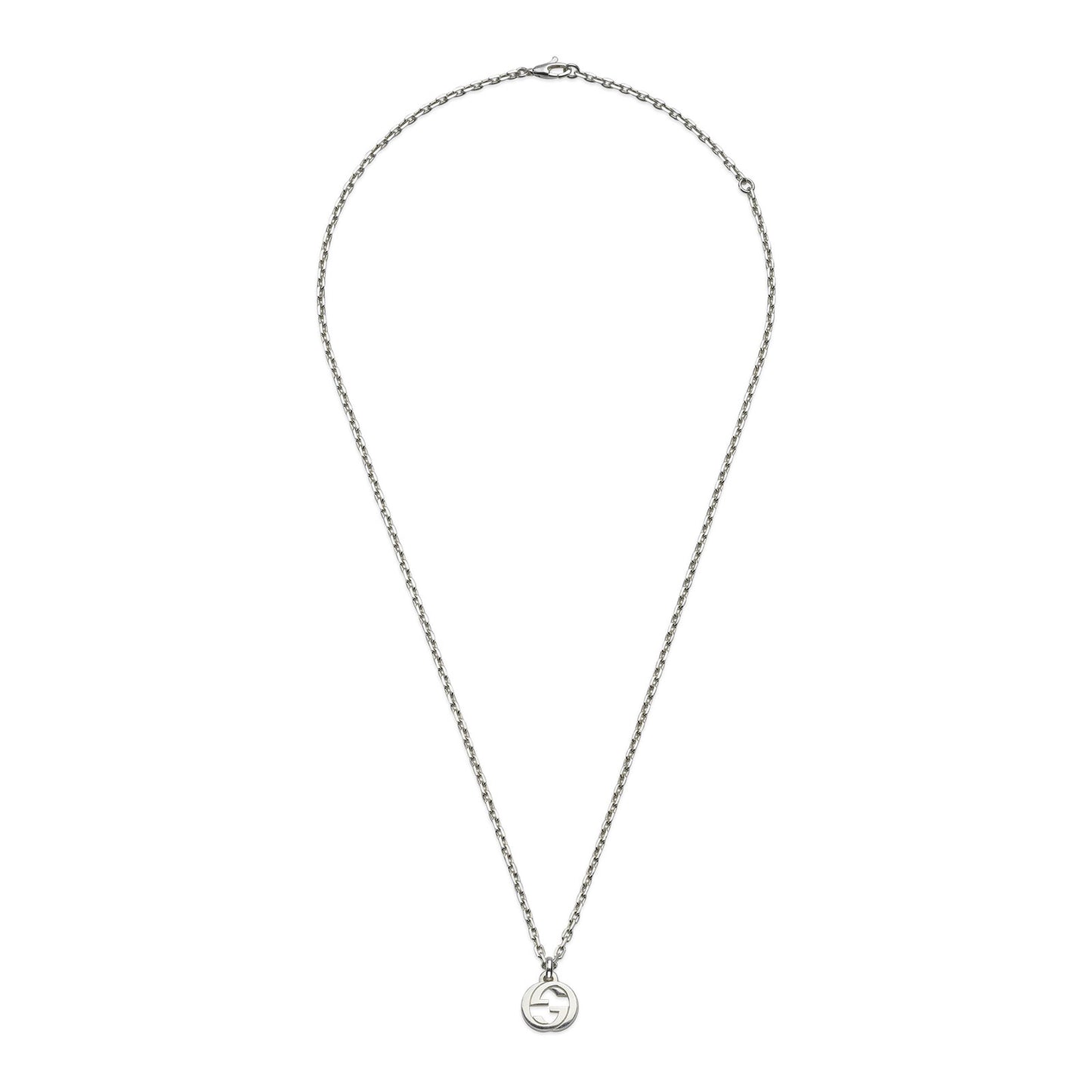 Gucci Interlocking Silver Pendant Necklace simple Pursuit