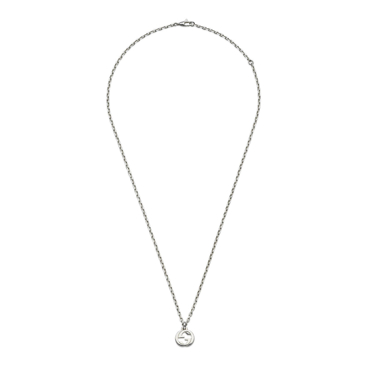 Gucci Interlocking Silver Pendant Necklace simple Pursuit