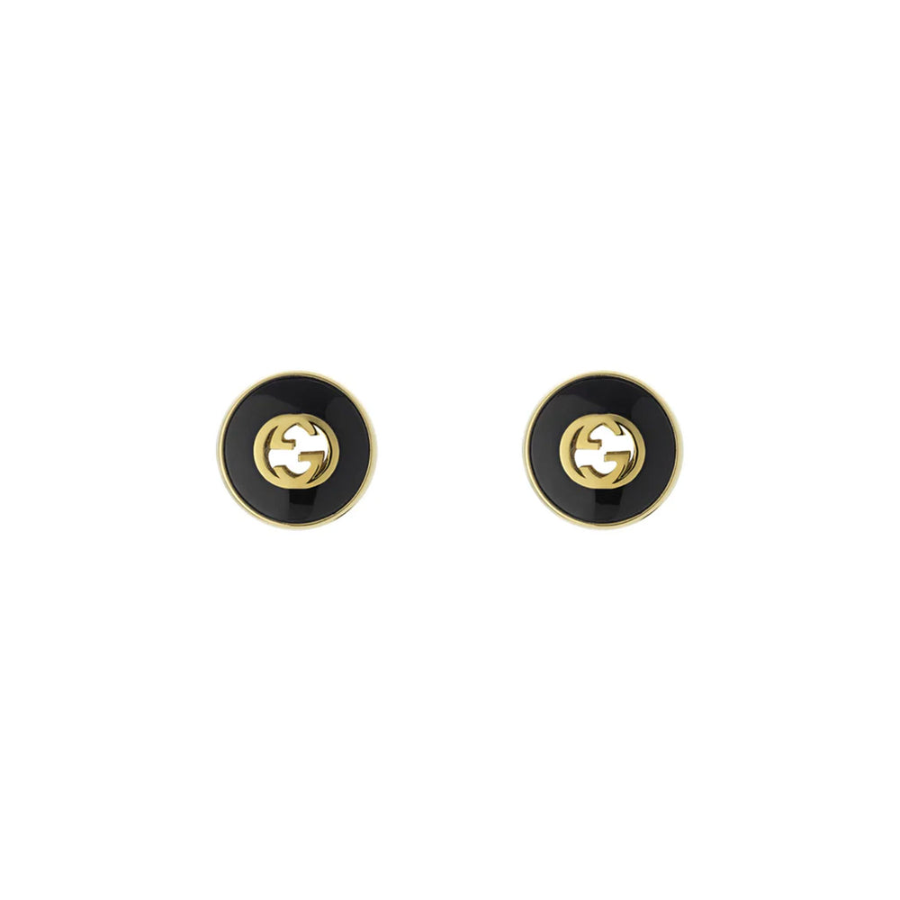 Gucci Interlocking 18ct Yellow Gold Stud Earrings simple Pursuit