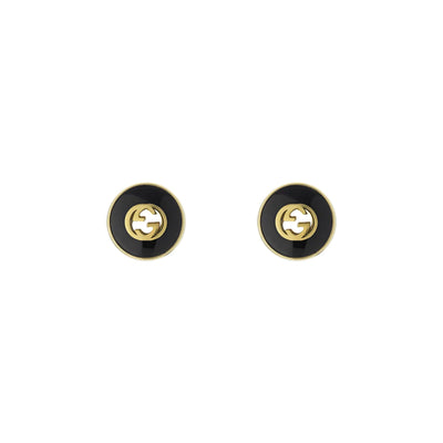 Gucci Interlocking 18ct Yellow Gold Stud Earrings simple Pursuit