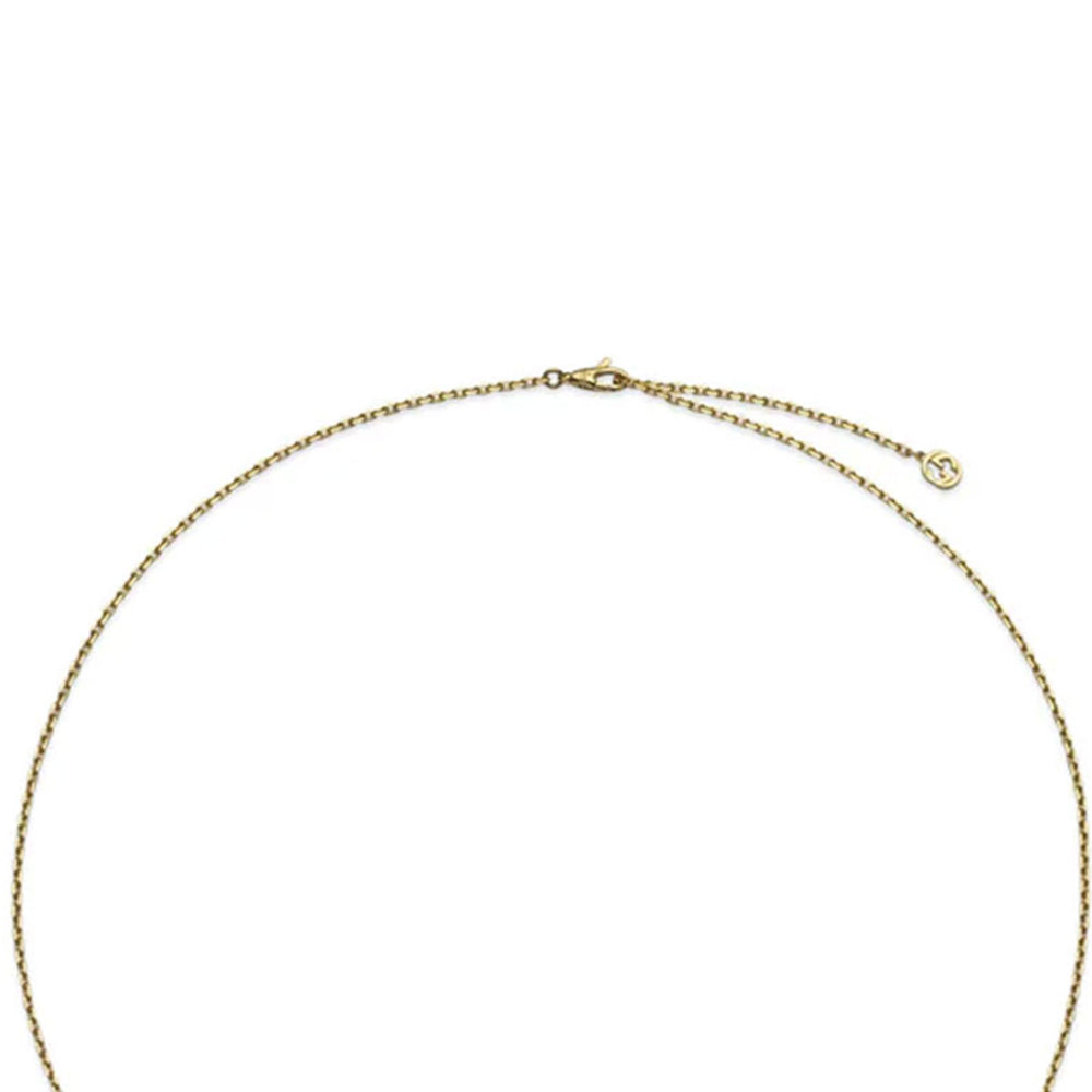 Gucci Interlocking 18ct Yellow Gold Onyx & Diamond Necklace simple Pursuit
