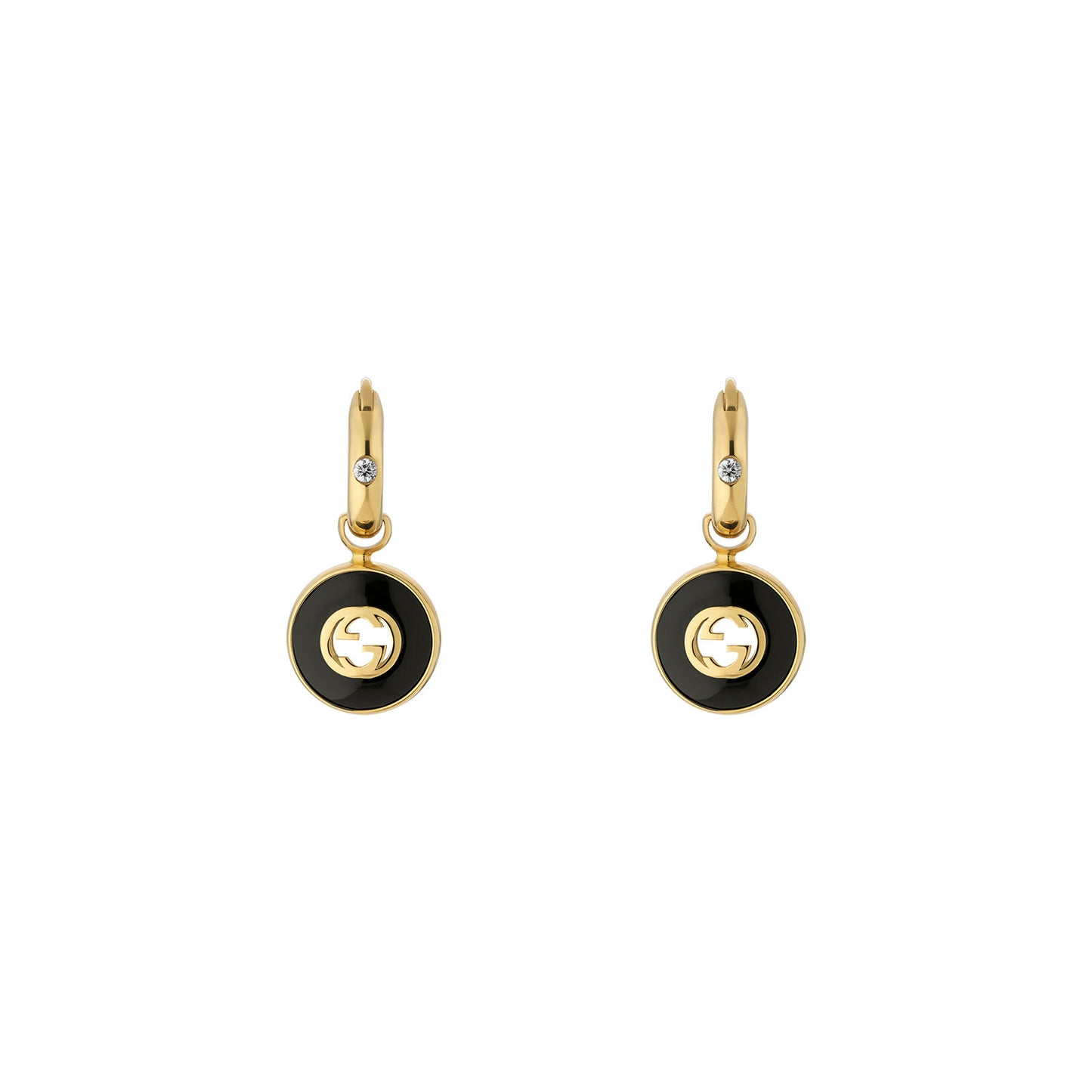 Gucci Interlocking 18ct Yellow Gold Hoop Earrings simple Pursuit