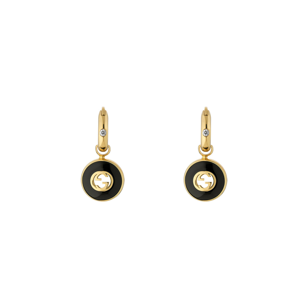 Gucci Interlocking 18ct Yellow Gold Hoop Earrings simple Pursuit