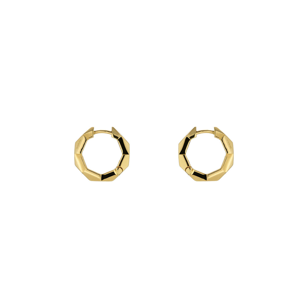 Gucci Link To Love 18ct Yellow Gold Studded Hoop Earrings simple Pursuit