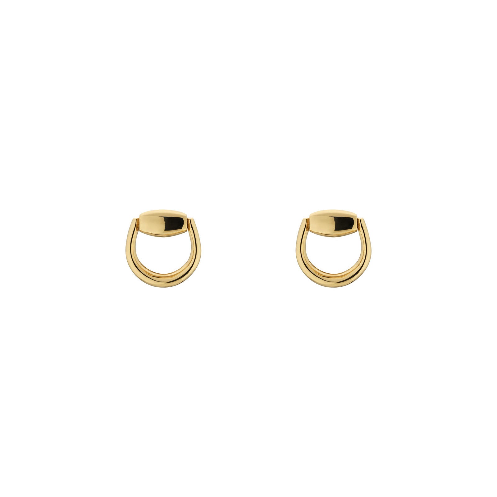 Gucci Horsebit 18ct Yellow Gold Stud Earrings simple Pursuit