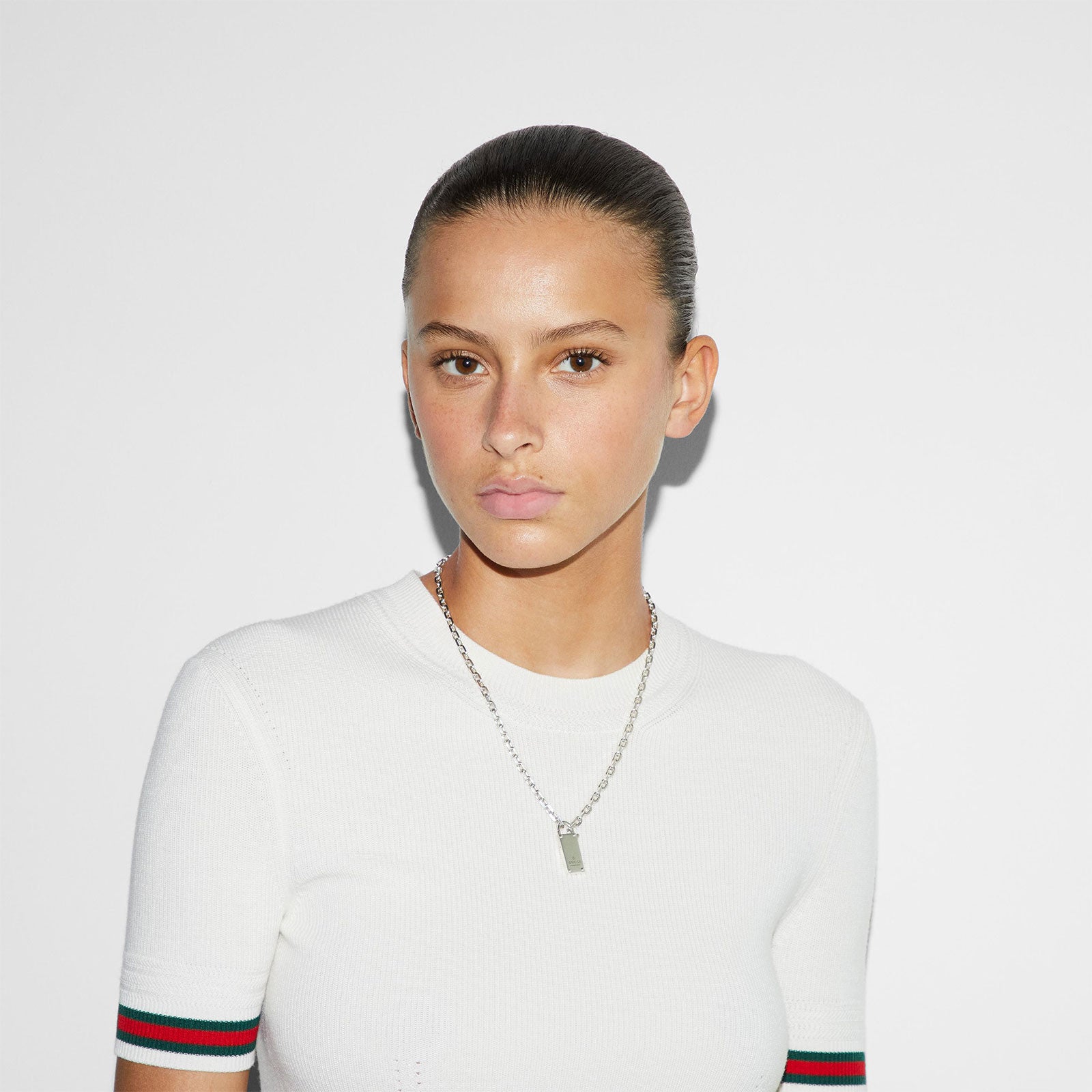 Gucci Trademark Silver Padlock Necklace simple Pursuit