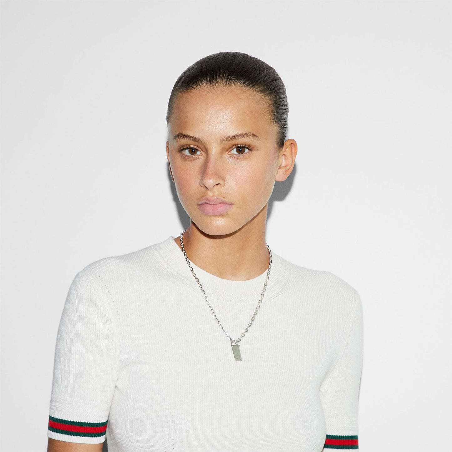 Gucci Trademark Silver Padlock Necklace simple Pursuit