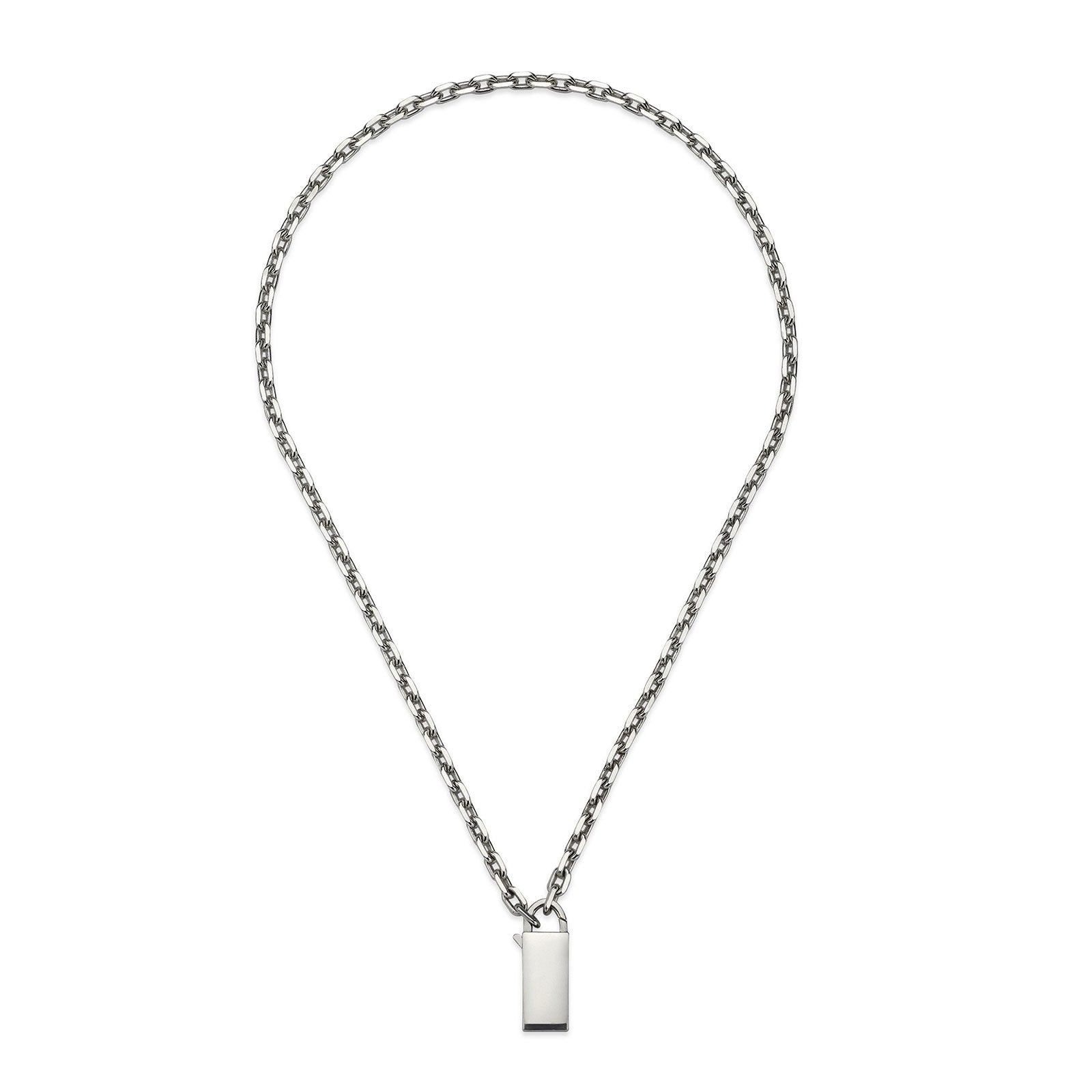 Gucci Trademark Silver Padlock Necklace simple Pursuit
