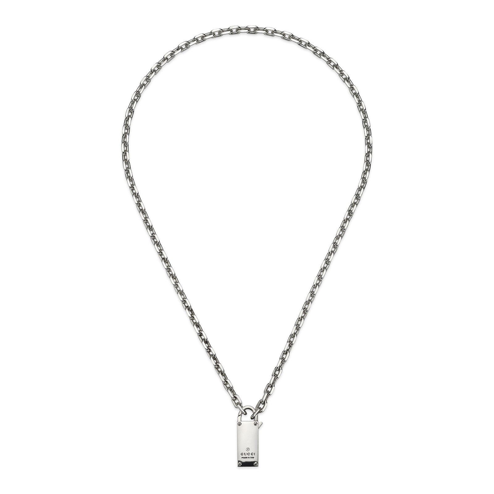 Gucci Trademark Silver Padlock Necklace simple Pursuit