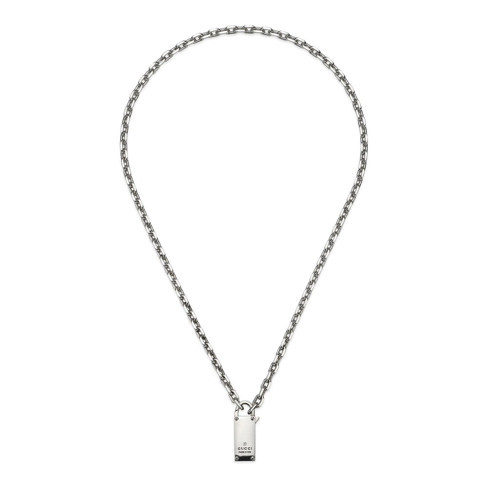 Gucci Trademark Silver Padlock Necklace simple Pursuit