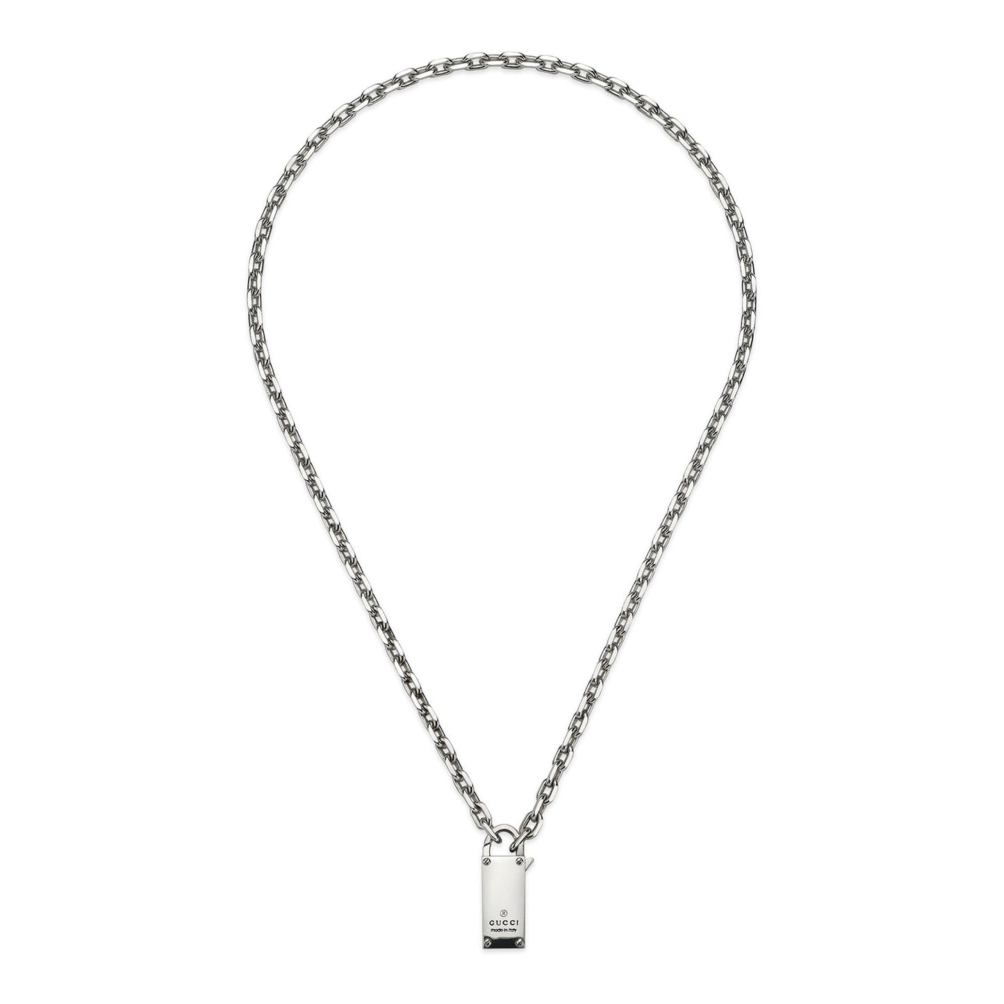 Gucci Trademark Silver Padlock Necklace simple Pursuit