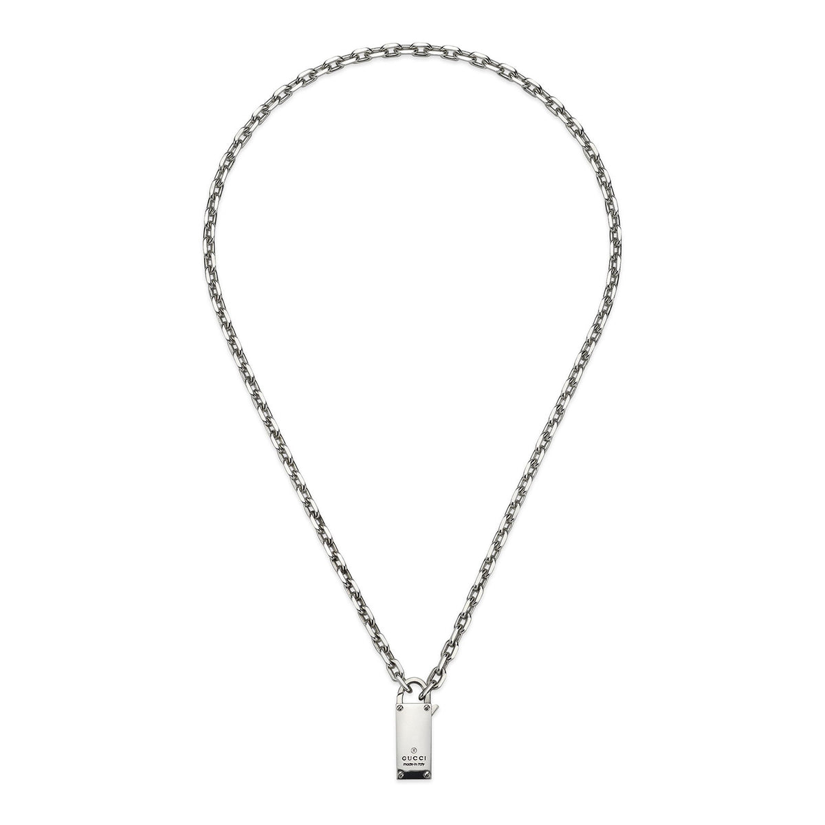 Gucci Trademark Silver Padlock Necklace simple Pursuit
