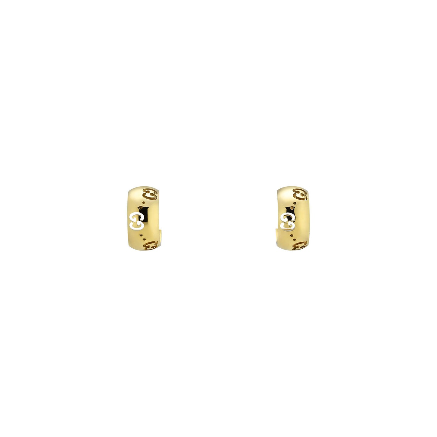 Gucci Icon 18ct Yellow Gold GG Hoop Earrings simple Pursuit