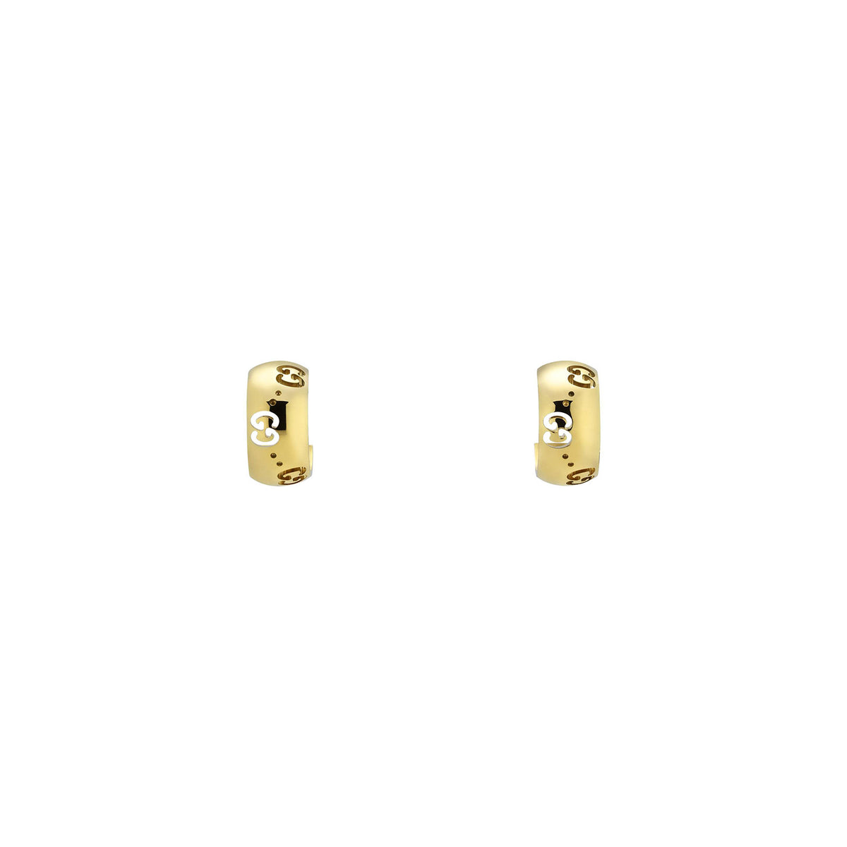 Gucci Icon 18ct Yellow Gold GG Hoop Earrings simple Pursuit