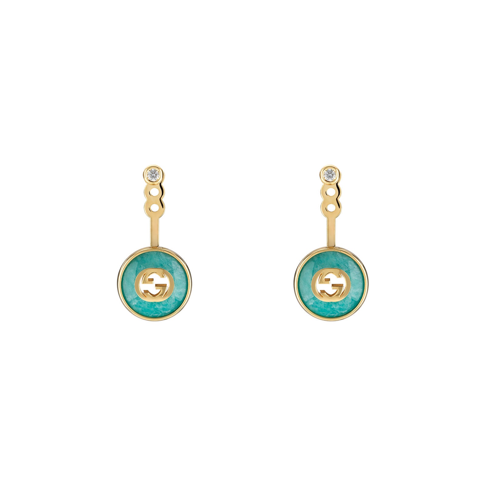 Gucci Interlocking 18ct Yellow Gold Drop Earrings simple Pursuit