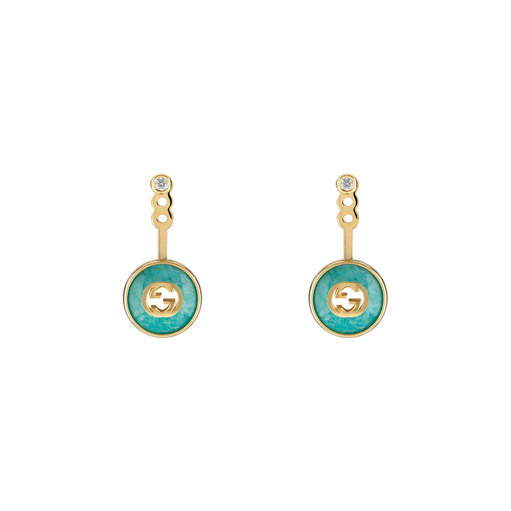 Gucci Interlocking 18ct Yellow Gold Drop Earrings simple Pursuit
