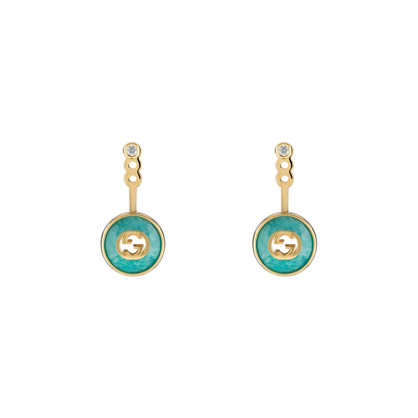 Gucci Interlocking 18ct Yellow Gold Drop Earrings simple Pursuit