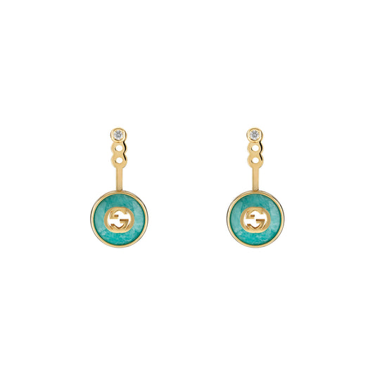 Gucci Interlocking 18ct Yellow Gold Drop Earrings simple Pursuit