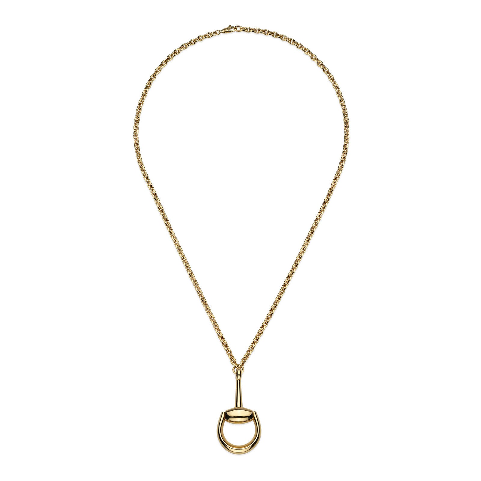 Gucci Horsebit 18ct Yellow Gold Long Chain Necklace simple Pursuit
