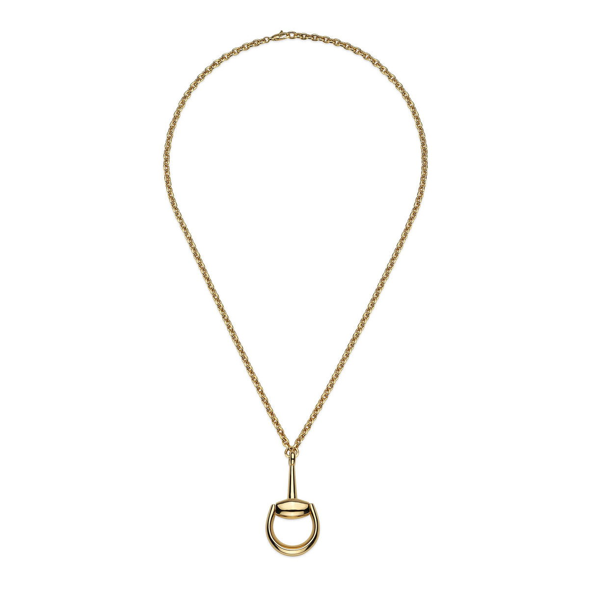 Gucci Horsebit 18ct Yellow Gold Long Chain Necklace simple Pursuit