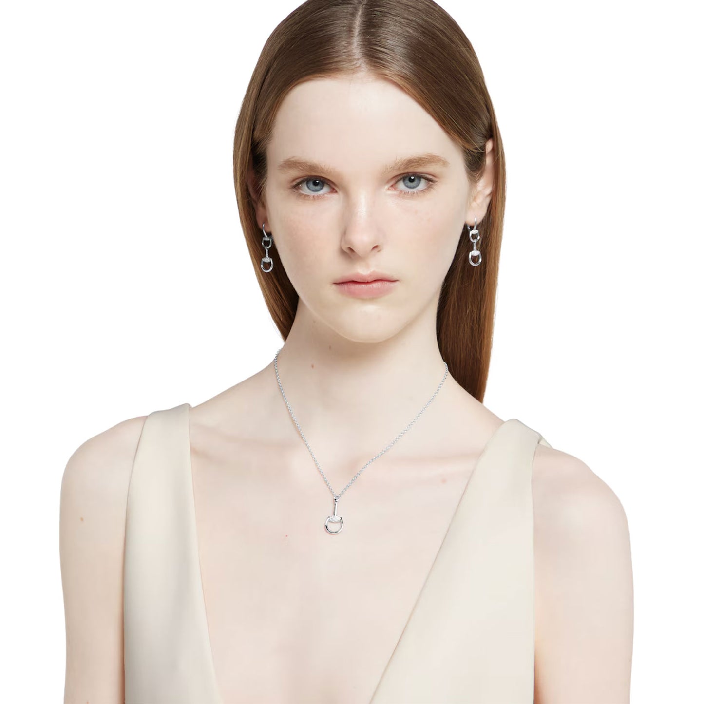 Gucci Horsebit 18ct White Gold Diamond Necklace simple Pursuit