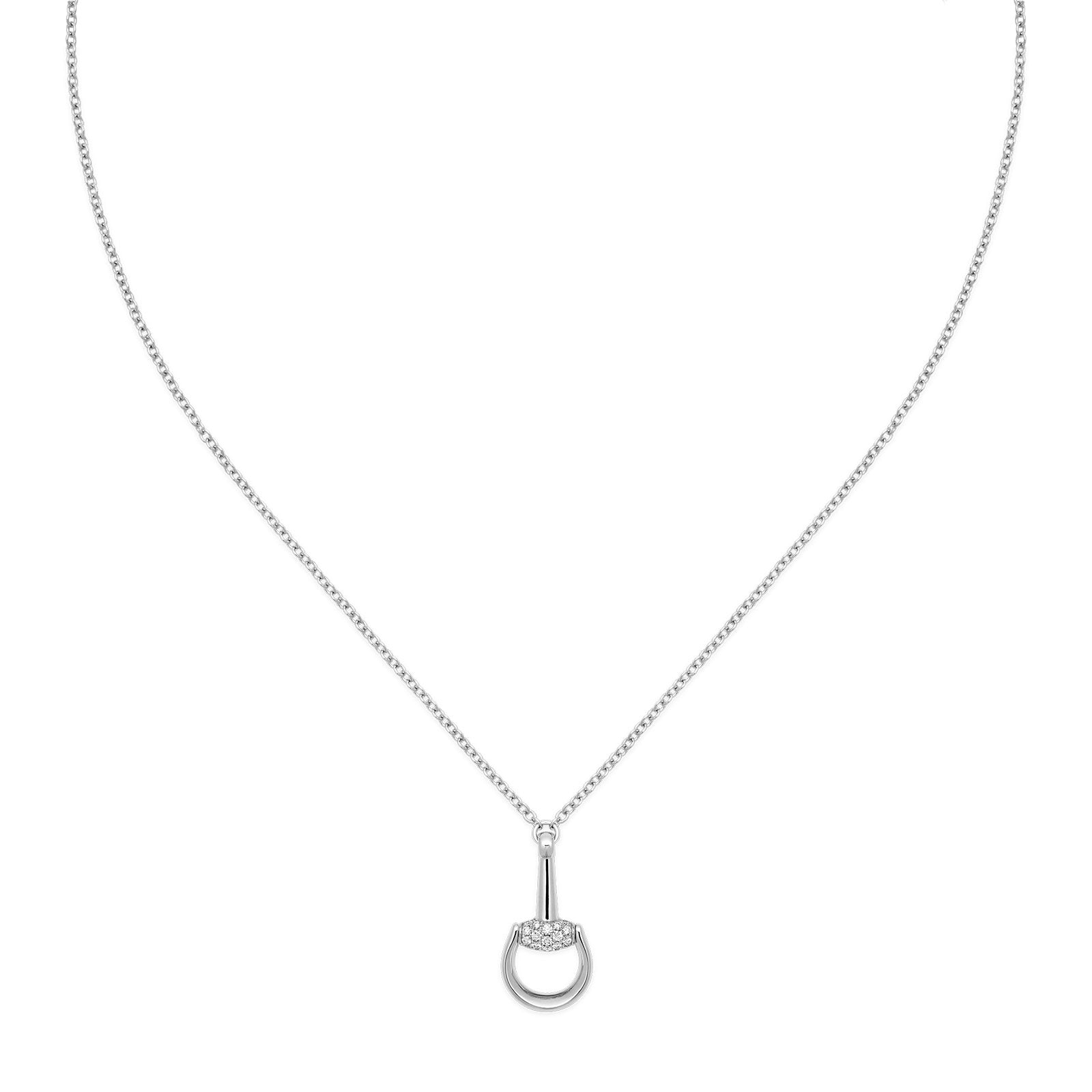 Gucci Horsebit 18ct White Gold Diamond Necklace simple Pursuit