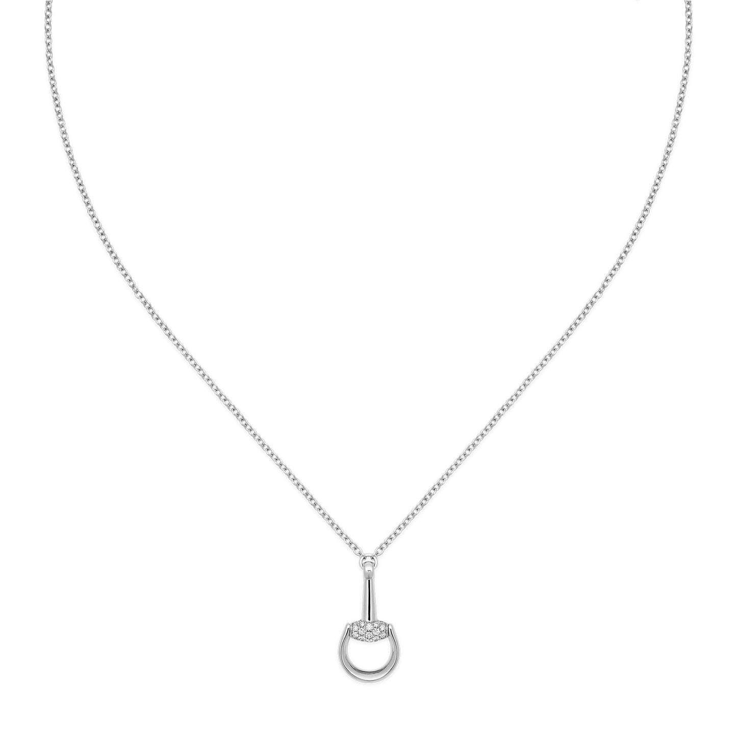 Gucci Horsebit 18ct White Gold Diamond Necklace simple Pursuit