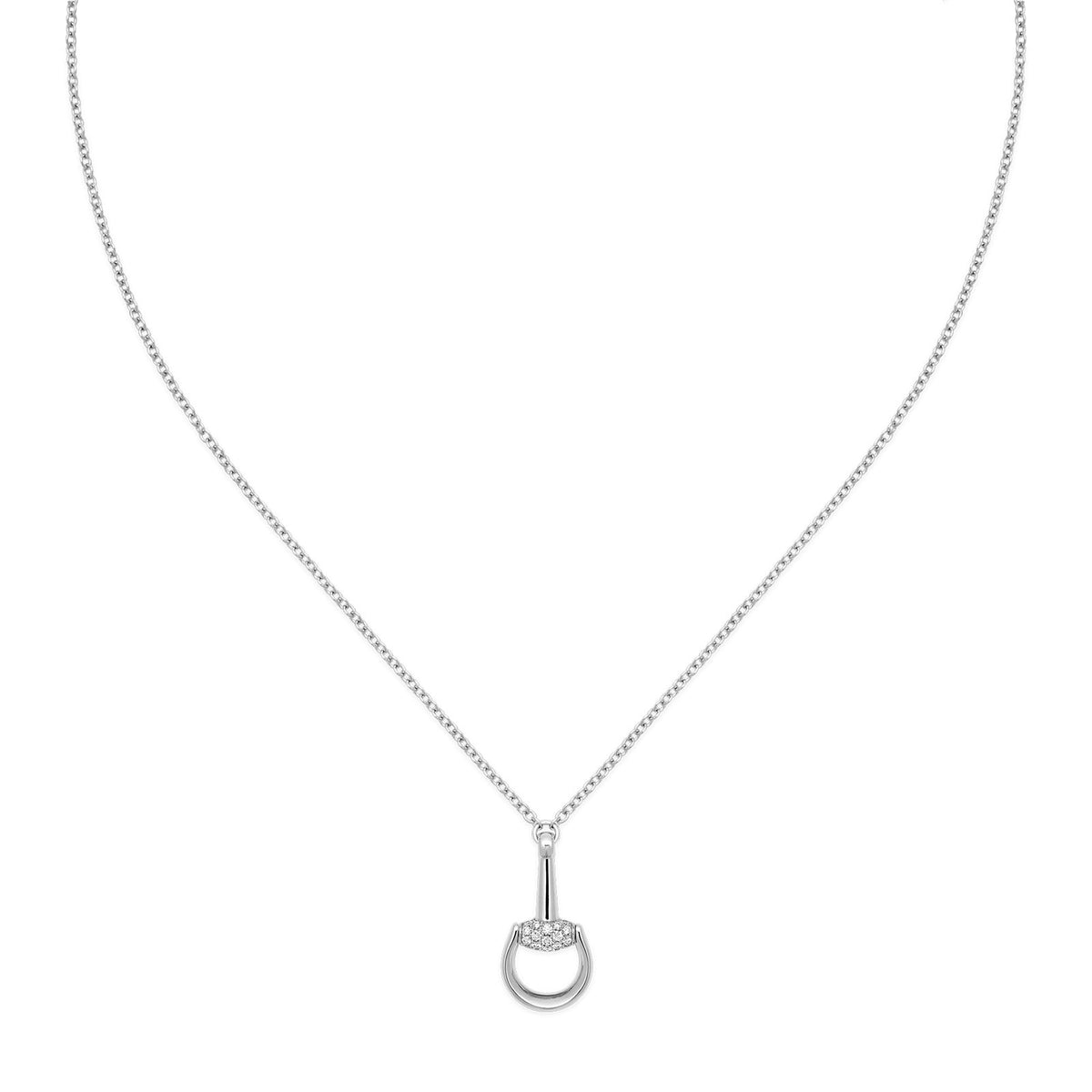 Gucci Horsebit 18ct White Gold Diamond Necklace simple Pursuit
