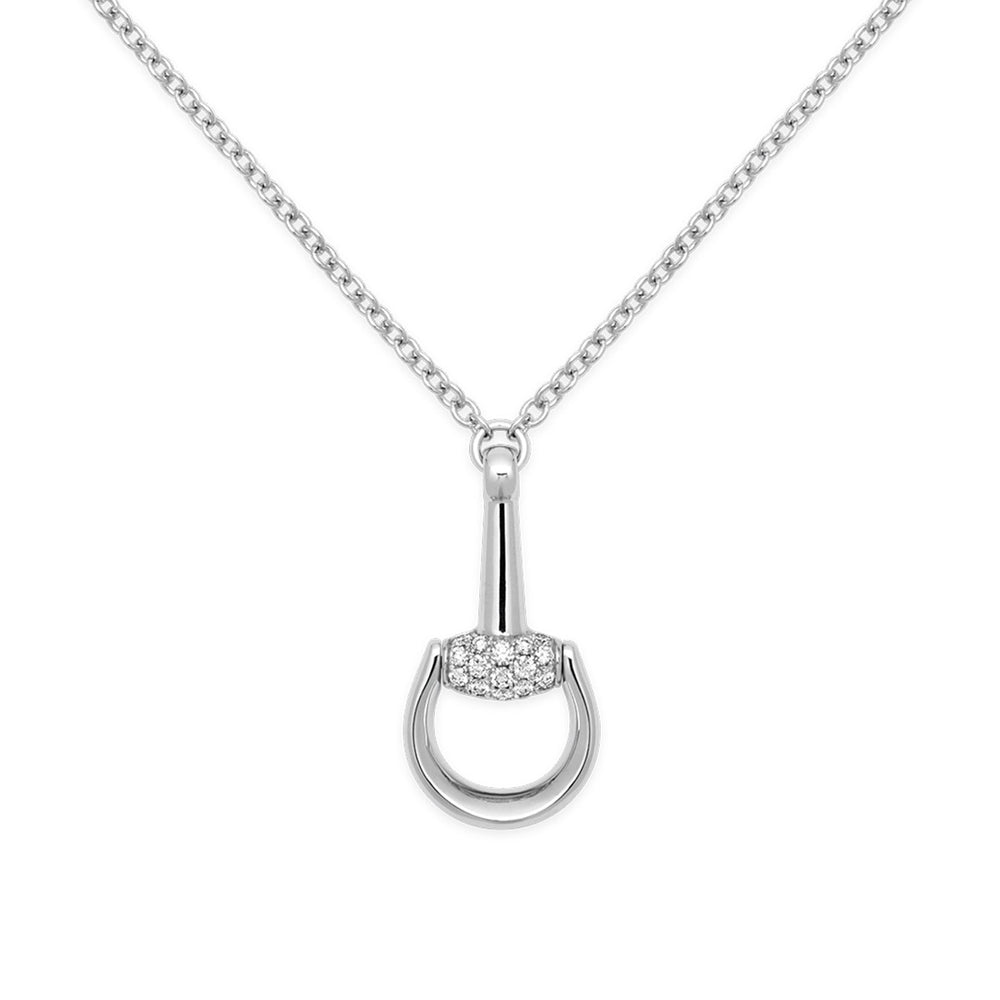 Gucci Horsebit 18ct White Gold Diamond Necklace simple Pursuit
