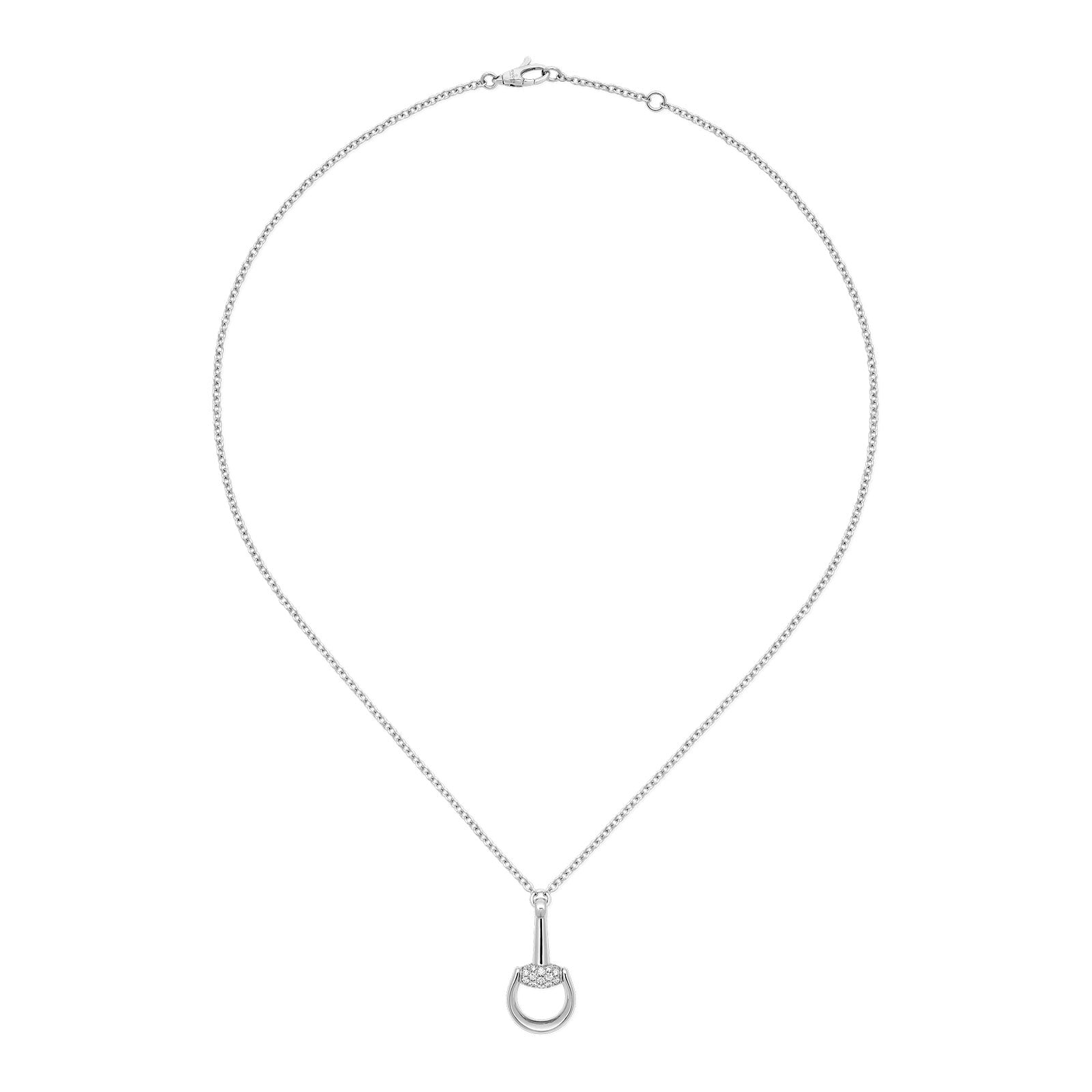 Gucci Horsebit 18ct White Gold Diamond Necklace simple Pursuit