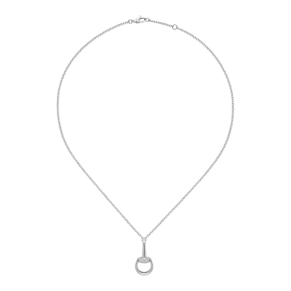 Gucci Horsebit 18ct White Gold Diamond Necklace simple Pursuit