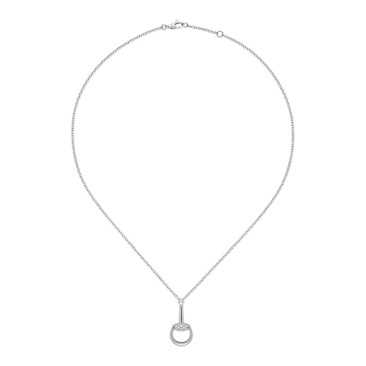 Gucci Horsebit 18ct White Gold Diamond Necklace simple Pursuit