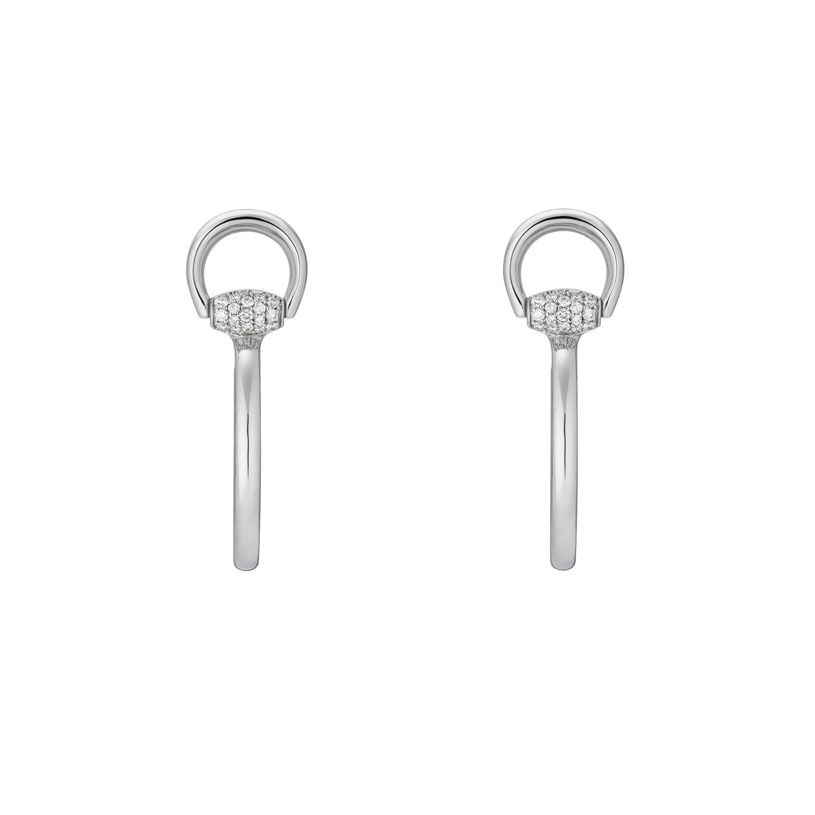 Horsebit 18ct White Gold Diamond Hoop Earrings simple Pursuit