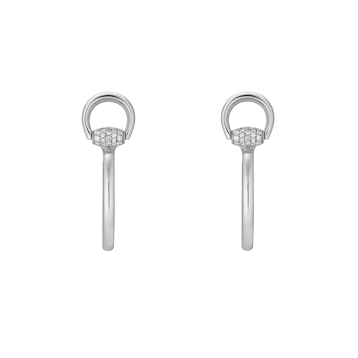 Horsebit 18ct White Gold Diamond Hoop Earrings simple Pursuit