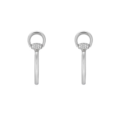 Horsebit 18ct White Gold Diamond Hoop Earrings simple Pursuit