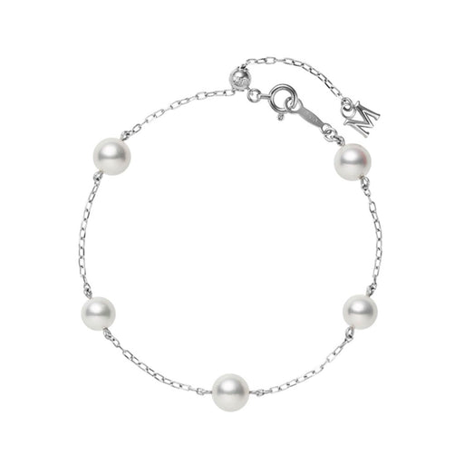 Mikimoto Classic Akoya Cultured Pearl Chain Bracelet in 18ct White Gold - PD282W Bracelet Mikimoto   