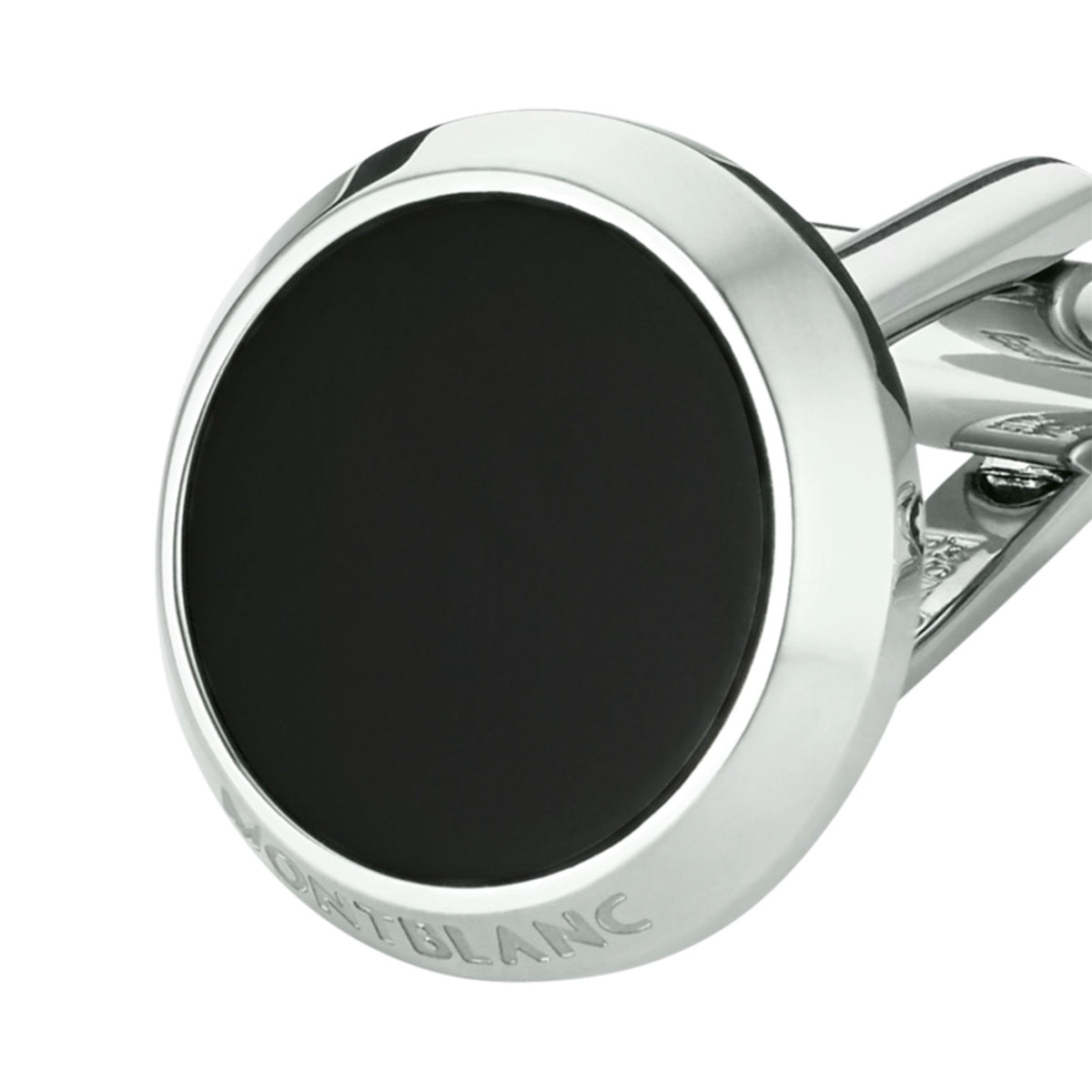Meisterstück Cufflinks in Steel with Onyx Inlay simple Pursuit