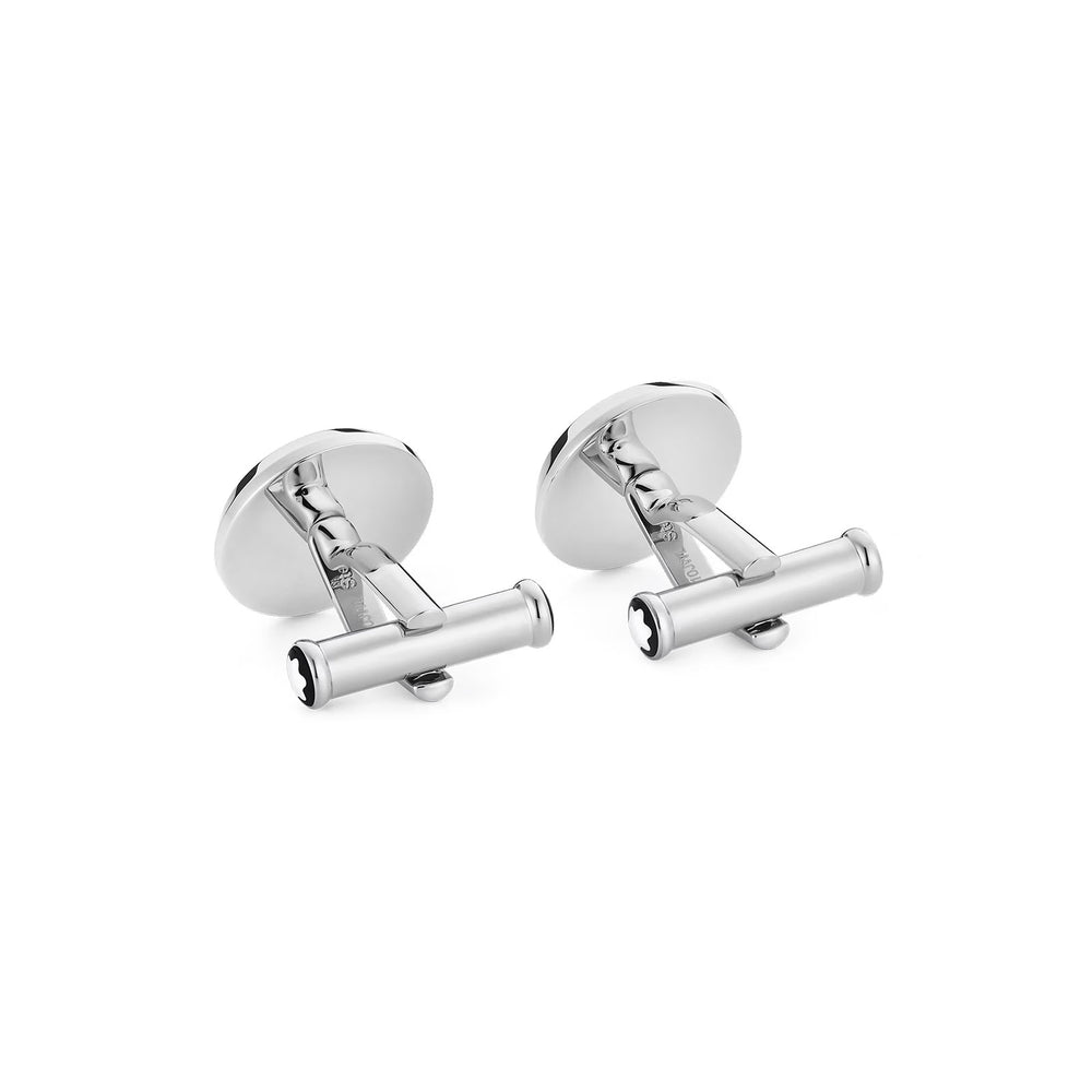 Meisterstück Cufflinks in Steel with Blue Goldstone Inlay simple Pursuit