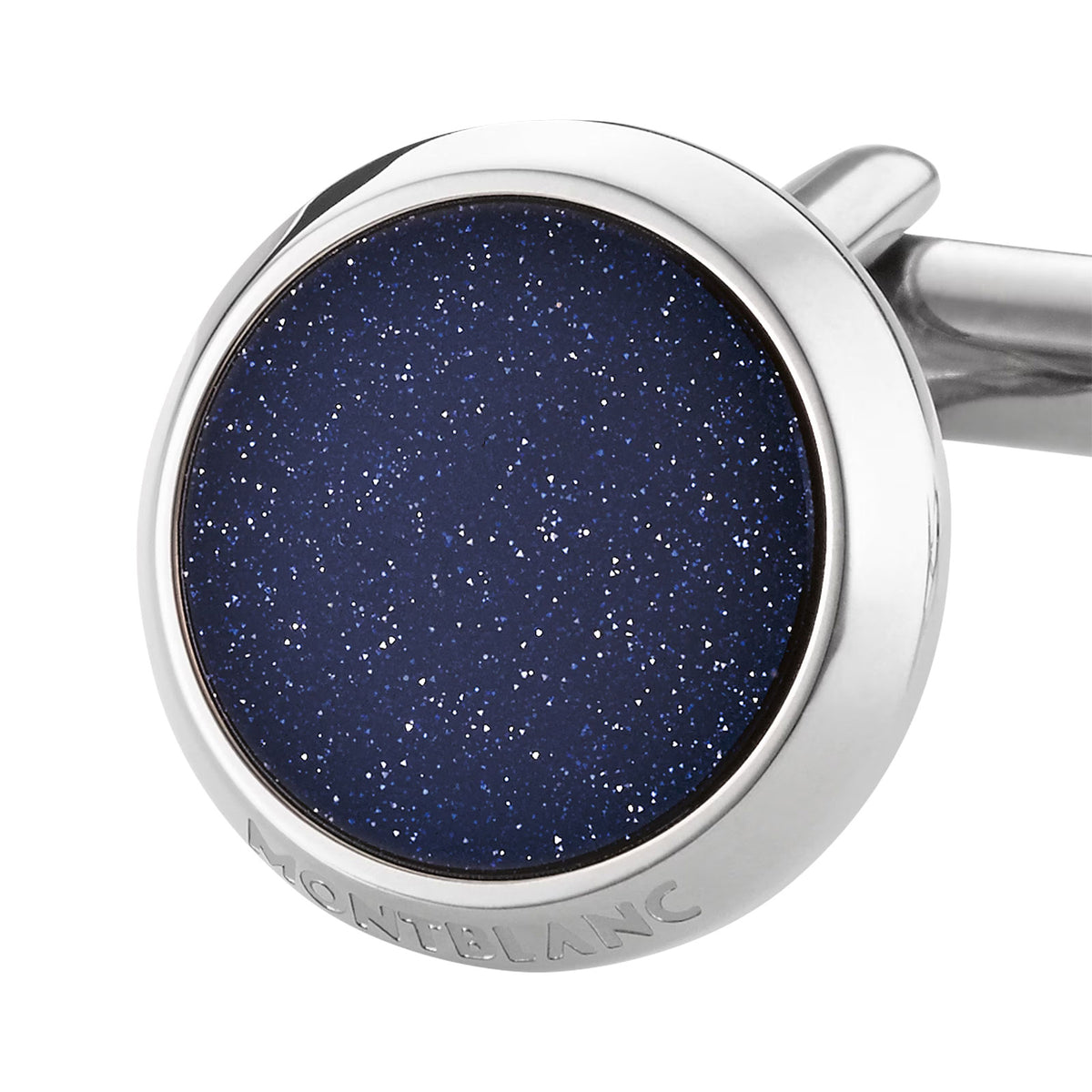 Meisterstück Cufflinks in Steel with Blue Goldstone Inlay simple Pursuit