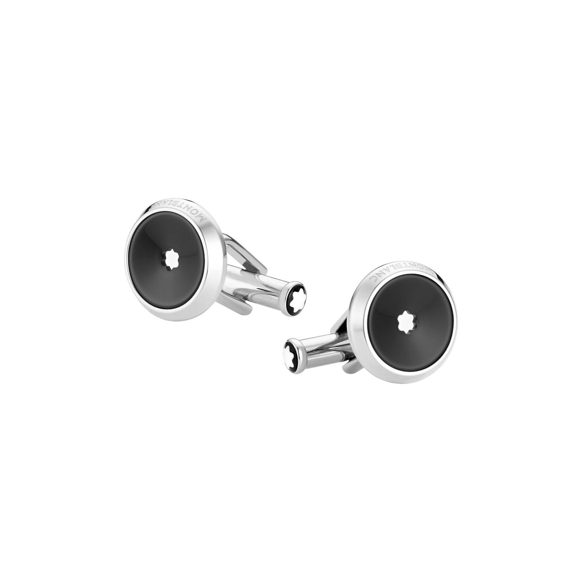 Star Cufflinks in Steel with Black Resin Inlay simple Pursuit