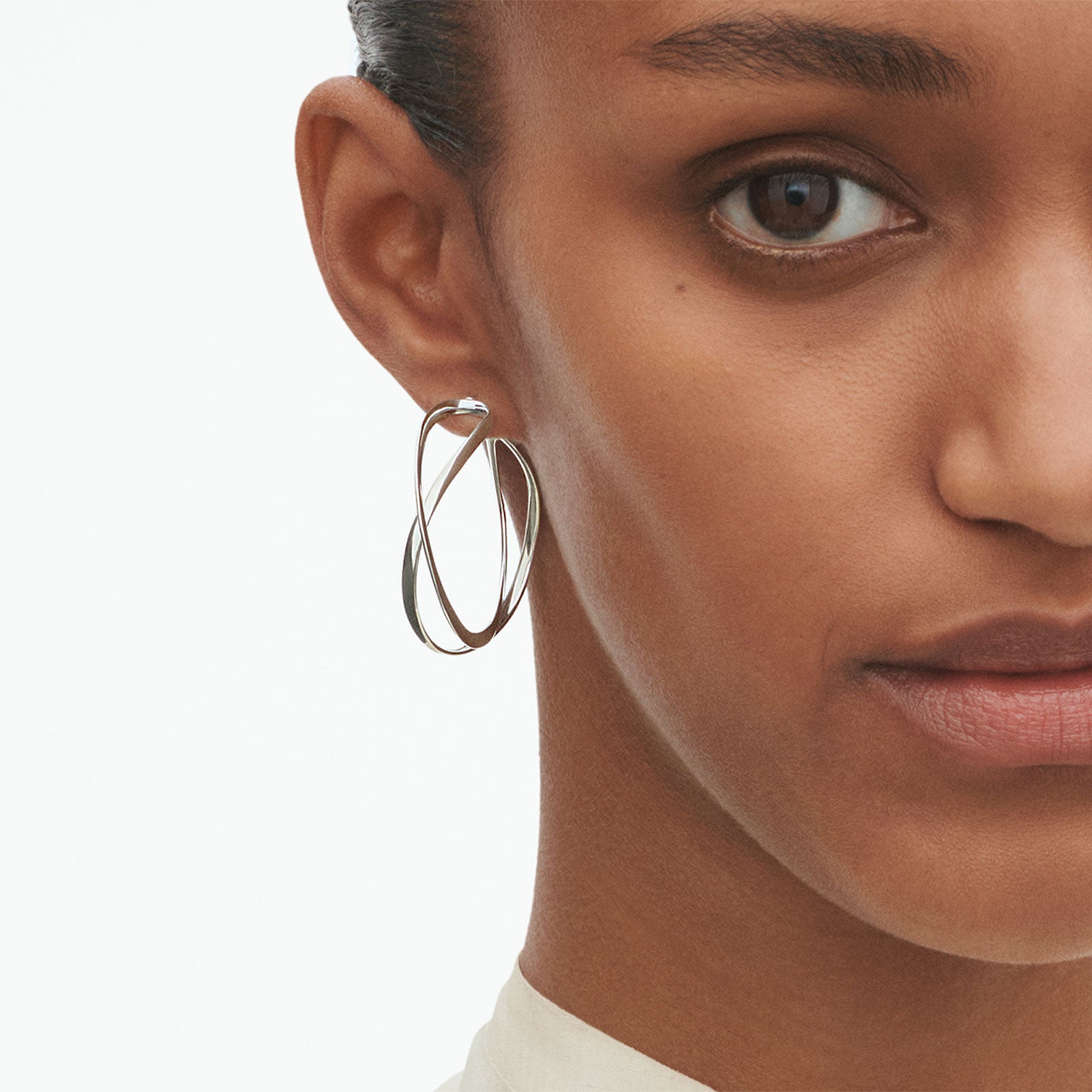Infinity Silver Large Earhoops simple Pursuit