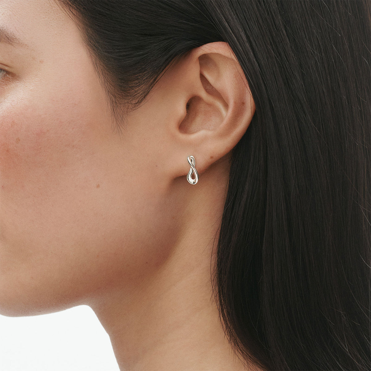 Infinity Silver Stud Earrings simple Pursuit
